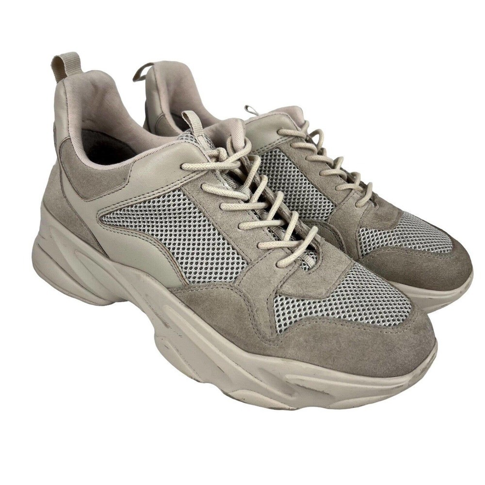 STEVE‎ Madden Women's Size 8 M Michigan Tan Suede Chunky Lace Up Sneakers